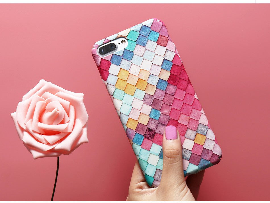 Fashion Colorful 3D Scales Phone Cases For iPhone