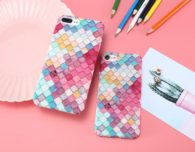 Fashion Colorful 3D Scales Phone Cases For iPhone