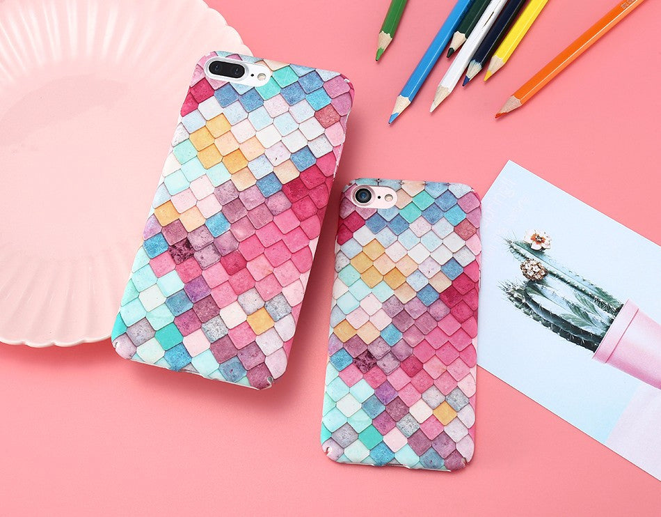 Fashion Colorful 3D Scales Phone Cases For iPhone